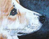 Artwork Corgi Matted Print 8 x 10 from the Painting BRIGHT EYES
