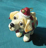 Cutie LAB RETRIEVER YELLOW Silly Dog Xmas Ornament...Clearance Priced