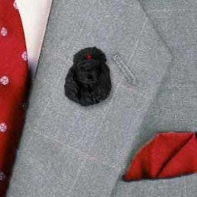 Resin Pin POODLE BLACK Dog Head Resin Hat Pin Tietac Pin Jewelry
