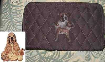 Belvah Quilted Fabric COCKER SPANIEL BUFF Dog Breed Zip Around Ladies Wallet