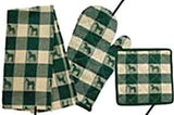 Horsey Kitchen HORSE Design Green Check Oven Mitt ONLY CLEARANCE SALE