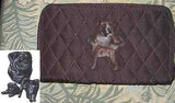 Belvah Quilted Fabric PUG BLACK Dog Breed Zip Around Brown Ladies Wallet