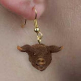 Farm Animal PIG BLACK Head Resin Dangle Earrings...Clearance Priced
