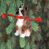 Small Resin BOXER BRINDLE Dog Breed Miniature Christmas Ornament