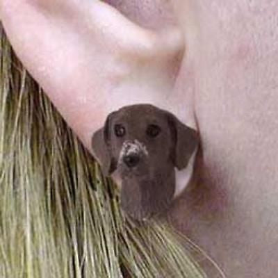 Post Style GERMAN SHORTHAIR Resin Dog Head Post Earrings