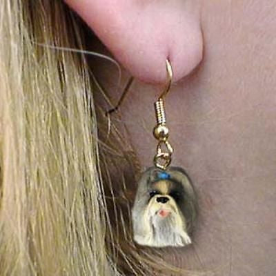 Dangle Style SHIH TZU MIX COLOR Dog Head Resin Earrings Jewelry