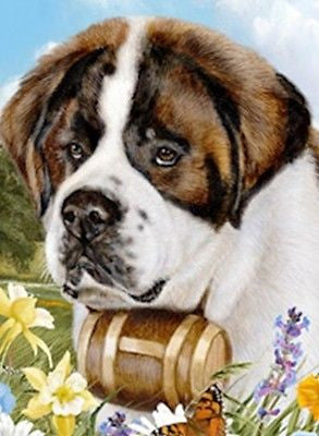 Dog Breed Flag Saint Bernard Dog Small Size Outdoor Garden Flag