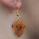 Animal Wildlife ORANGUTAN Head Resin Dangle Earrings...Clearance Priced