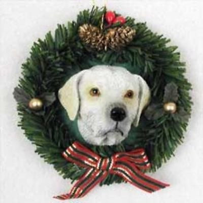 Wreath Xmas Ornament LAB RETRIEVER YELLOW Dog Breed Christmas Ornament