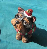 Cutie YORKSHIRE TERRIER Silly Dog Resin Xmas Ornament...Clearance Priced