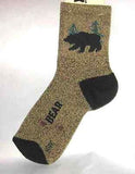 Wildlife Animal BEAR SILHOUETTE Adult Cushioned Socks size Medium 6-11