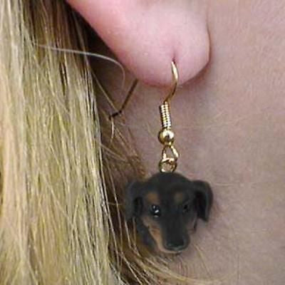 Dangle Style DACHSHUND BLACK Dog Head Resin Earrings Jewelry