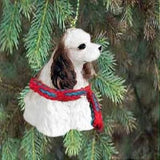 Small Resin COCKER SPANIEL BRN/W Dog Breed Miniature Christmas Ornament