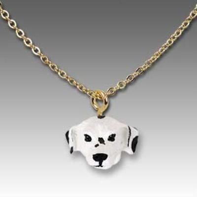 Dog on Chain DALMATIAN Resin Dog Head Necklace Pendant