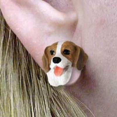 Post Style BEAGLE Resin Dog Head Post Earrings