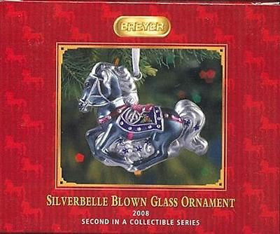 CLEARANCE..Breyer Horse 2008 SILVERBELLE Blown Glass Ornament 2nd in Series NIB