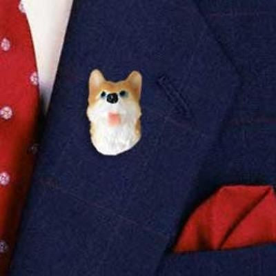Resin Pin SIBERIAN HUSKY RED Dog Head Resin Hat Pin Tietac Pin Jewelry