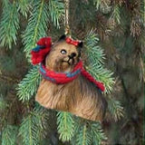 Small Resin YORKIE YORKSHIRE TERRIER Dog Miniature Christmas Ornament