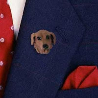 Resin Pin DACHSHUND RED Dog Head Resin Hat Pin Tietac Pin Jewelry