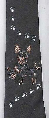 Mens Necktie MINIATURE PINSCHER Dog Breed Polyester Tie....Clearance Priced
