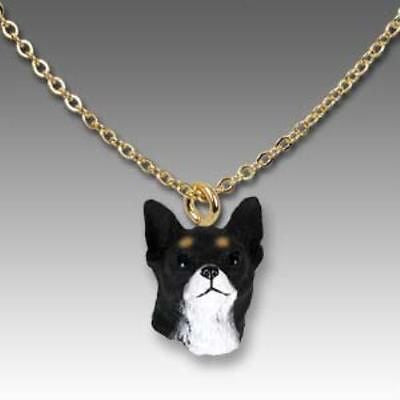 Dog on Chain CHIHUAHUA BLACK Resin Dog Necklace Pendant...Clearance Priced
