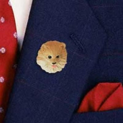Resin Pin POMERANIAN RED Dog Head Resin Hat Pin Tietac Pin Jewelry