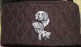 Belvah Quilted Fabric WEIMARANER Dog Breed Zip Around Ladies Wallet