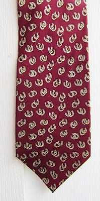 Museum Artifacts HORSE SHOE Maroon Color Mens Silk Necktie...Clearance Priced