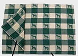 Horsey Kitchen HORSE Design Green Check Placemat set of 4 CLEARANCE SALE