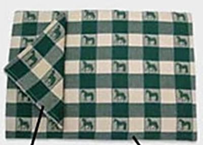 Horsey Kitchen HORSE Design Green Check Placemat set of 4 CLEARANCE SALE