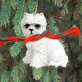 Small Resin WESTIE WEST HIGHLAND Dog Breed Miniature Christmas Ornament