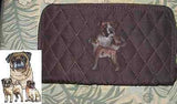 Belvah Quilted Fabric PUG FAWN Dog Breed Zip Around Brown Ladies Wallet