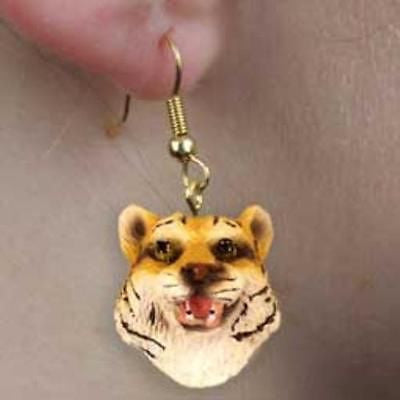 Animal Wildlife TIGER Head Resin Dangle Earrings...Clearance Priced