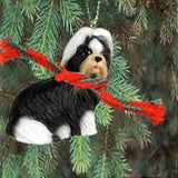 Small Resin SHIH TZU B/W Dog Breed Miniature Christmas Ornament