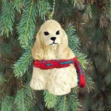 Small Resin COCKER SPANIEL BUFF Dog Breed Miniature Christmas Ornament