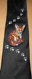 Mens Necktie RED FOX Sitting Hand-Decorated Polyester Tie