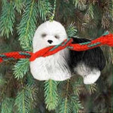 Small Resin OLD ENGLISH SHEEPDOG Dog Breed Miniature Christmas Ornament
