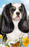 Dog Breed Flag Cavalier King Charles Tri Dog Small Size Outdoor Garden Flag