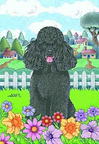 Large Flag Poodle Black Dog Breed House Flag 28 x 40