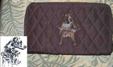 Belvah Quilted Fabric DALMATIAN Dog Breed Zip Around Brown Ladies Wallet