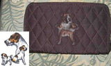Belvah Quilted Fabric JACK RUSSELL Dog Breed Zip Around Brown Ladies Wallet