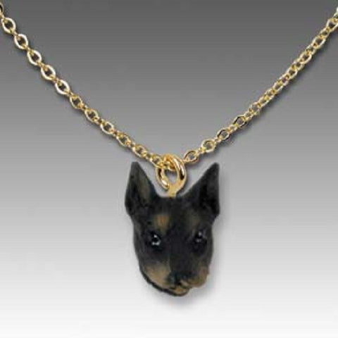 Dog on Chain DOBERMAN PINSCHER Resin Dog Head Necklace Pendant