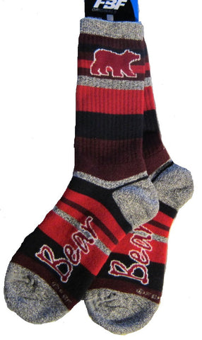 Wildlife Animal BEAR MOUNTAIN STRIPE Adult Socks Medium 6-11