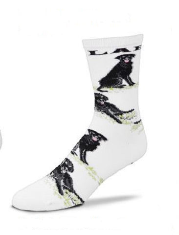 Adult Medium LAB RETRIEVER BLACK Dog Breed Poses Footwear Dog Socks 6-11