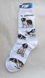 Adult Medium SAINT BERNARD Dog Breed Poses Footwear Dog Socks 6-11