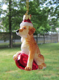 Glass Ornament LAB RETRIEVER YELLOW w/Holiday Bulb Xmas Retired