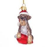 Glass Ornament SCHNAUZER w/Holiday Bulb Dog Christmas Ornament Retired