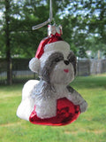 Glass Ornament SHIH TZU GRAY w/Holiday Bulb Dog Christmas Ornament Retired
