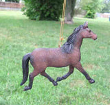 Trotting BROWN BAY HORSE Resin Christmas Ornament...Clearance Priced