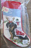 Xmas Stocking DACHSHUND Needlepoint Christmas Stocking NIP
